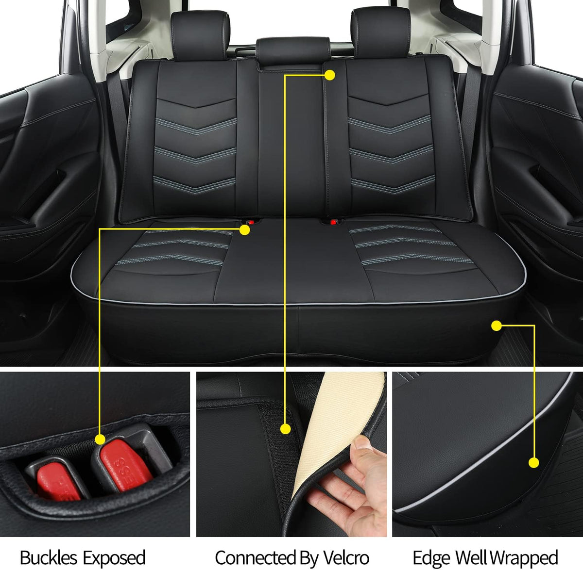 Subaru Seat Forester/Outback Covers Full Set, fit for 2014-2024 Subaru Forester Outback Sport Limited Touring Platinum with Water Proof Faux Leather Versatile, comfortable leather for all seasons