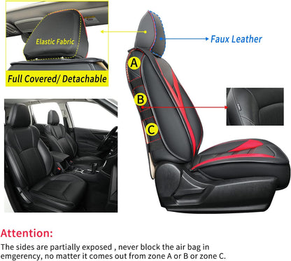 Subaru Seat Forester/Outback Covers Full Set, fit for 2014-2024 Subaru Forester Outback Sport Limited Touring Platinum with Water Proof Faux Leather Versatile, comfortable leather for all seasons