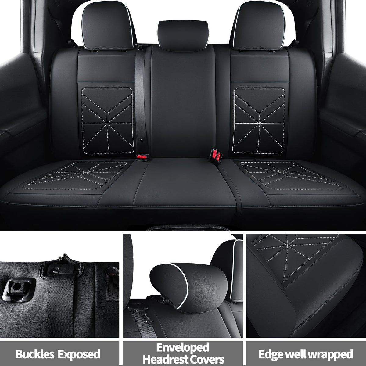 2005-2023 Tacoma Seat Covers Custom Double Cab,Waterproof leather seat cover, all seasons including trims like SR, SR5, Limited, TRD Off Road, TRD Pro, TRD Sport, etc. comfortable and breathable