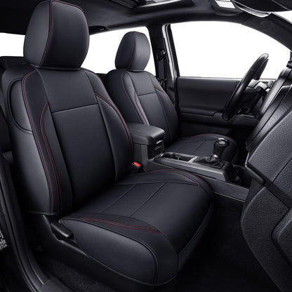 Tacoma Seat Covers  Custom Fit 2016-2023 Tacoma Crew Cab with Faux Leather