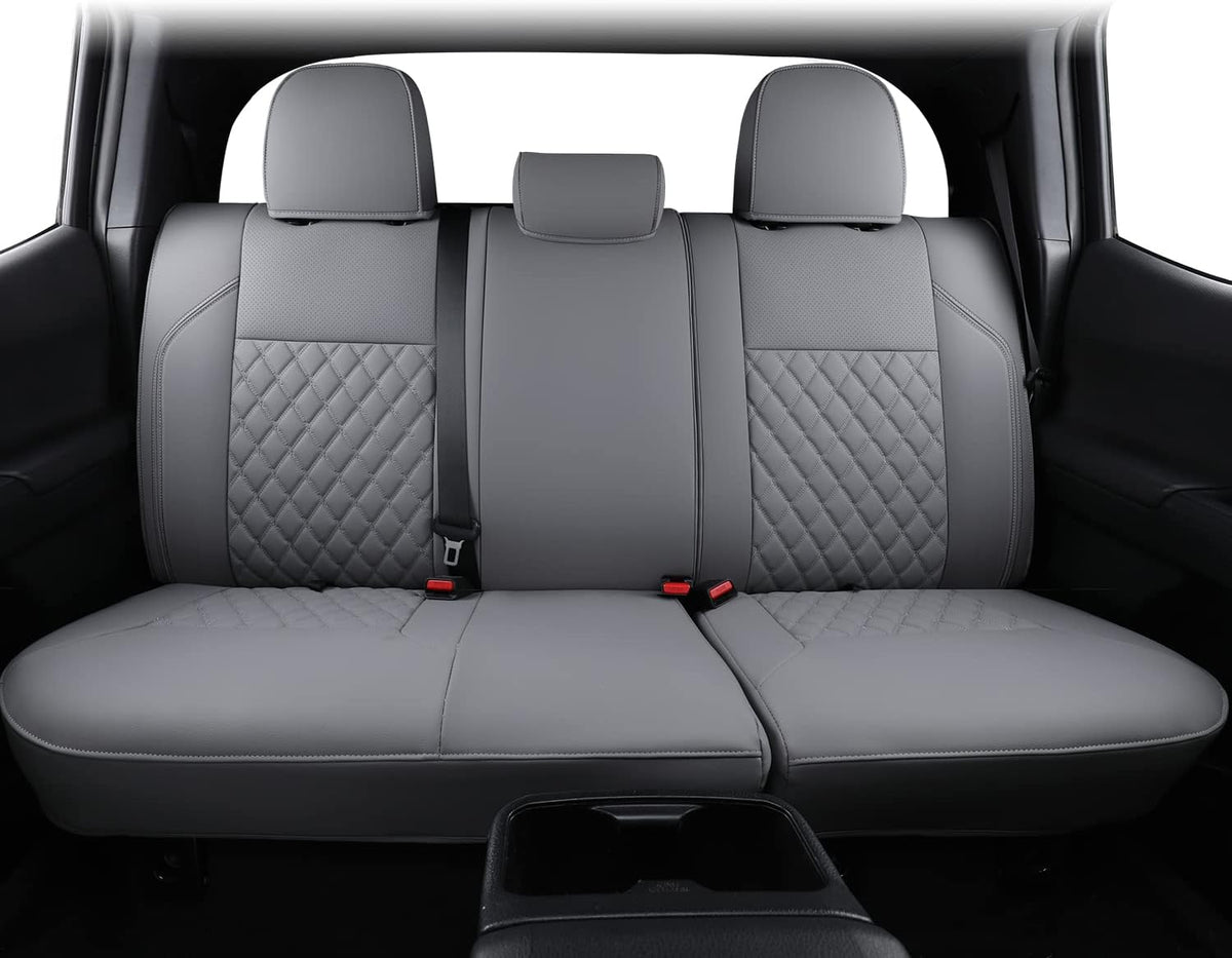 Tacoma Full-Set Seat Covers Fit Tacoma 2016 2017 2018 2019 2020 2021 2022 2023 Double/Crew Cab Only, with Faux Leather