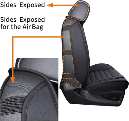 Chevy Chevrolet Silverado GMC Sierra Car Seat Covers Fit 2007-2023 2024 1500/2500/3500HD Truck Waterproof Leather Crew Double Extended Cab Cushion Covers