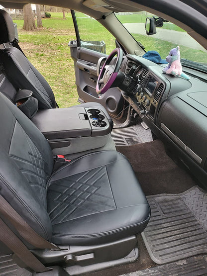 Chevy Sliverado Leather truck Seat  Covers 2014-2018 For1500&2500&3500HD Custom-made all-enveloped, all-season, waterproof leather