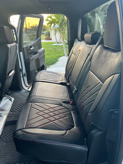 2007-2024 Silverado seat covers Custom&Sierra 1500 2500 3500HD Trucks leather CustomSeat Covers Cars Pickups Full Set, Fit Trims Like LT,LTZ,RST