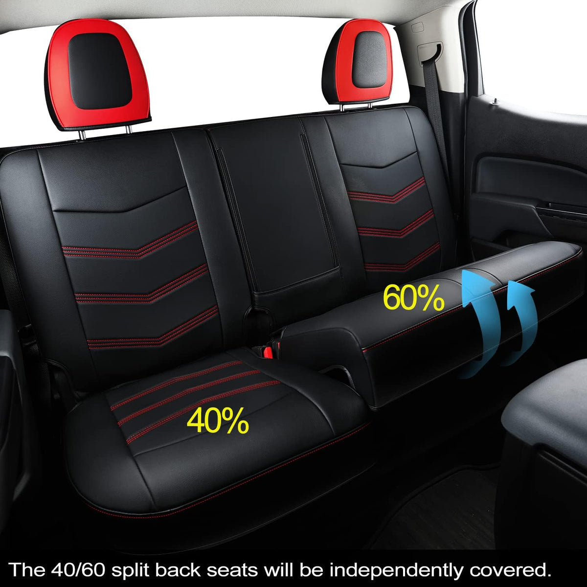 Colorado Seat Covers suitable for Chevrolet 2015-2022 Colorado Canyon cab Z71 LT ZR2 work truck and 2015-2024 GMC Canyon fully enclosed seat cover with waterproof faux leather