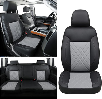 Chevy Sliverado Leather truck Seat  Covers 2014-2018 For1500&2500&3500HD Custom-made all-enveloped, all-season, waterproof leather