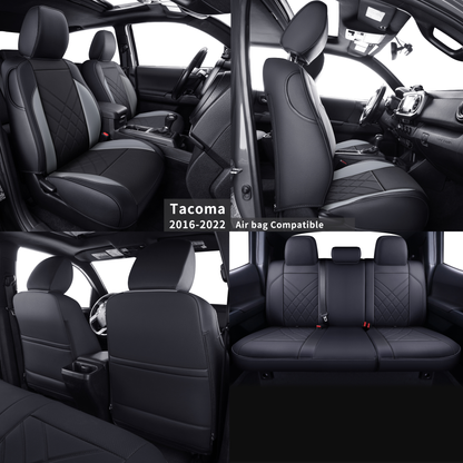 Tacoma Full Seat Covers, suitable for Tacoma 2016-2023 Seat covers for five persons double cab, artificial leather, four seasons available, breathable and comfortable