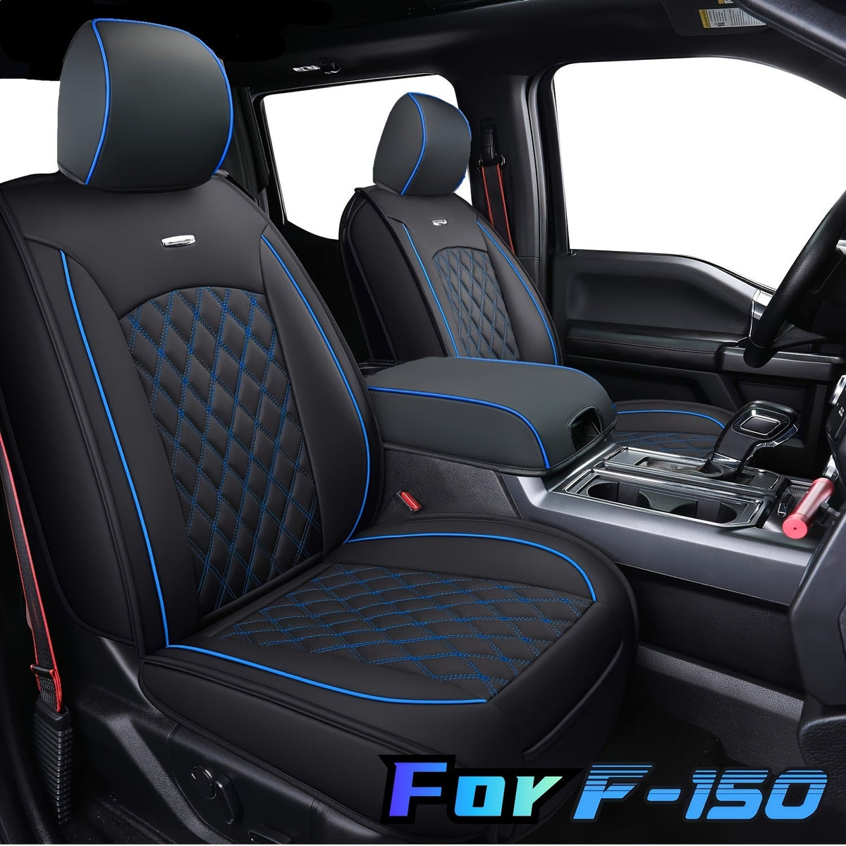 Ford F150 Seat Cover for 2015-2024 F150 Super Crew and 2017-2024 F250 F350 F450 Super Duty Crew Cab Pickups Faux Leather