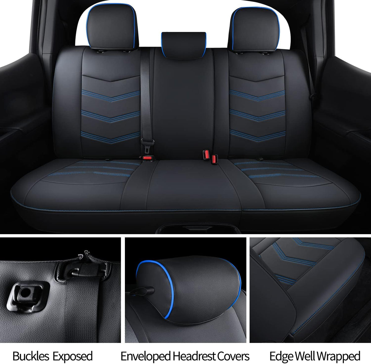 2005-2023 Tacoma Seat Covers Full Set Waterproof leather for Tacoma Double/Crew Cab SR SR5 TRD Sport TRD Off-Road PreRunner Trims, with Waterproof Faux Leather All-enveloping, four seasons general, wear-resistant and scratch-resistant