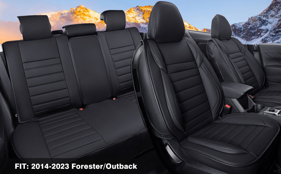 Subaru Forester Seat Covers Custom fit for 2014-2024 Outback and with Faux Leather Full Set Fit Premium Sport Wilderness Limited Touring Base with Waterproof