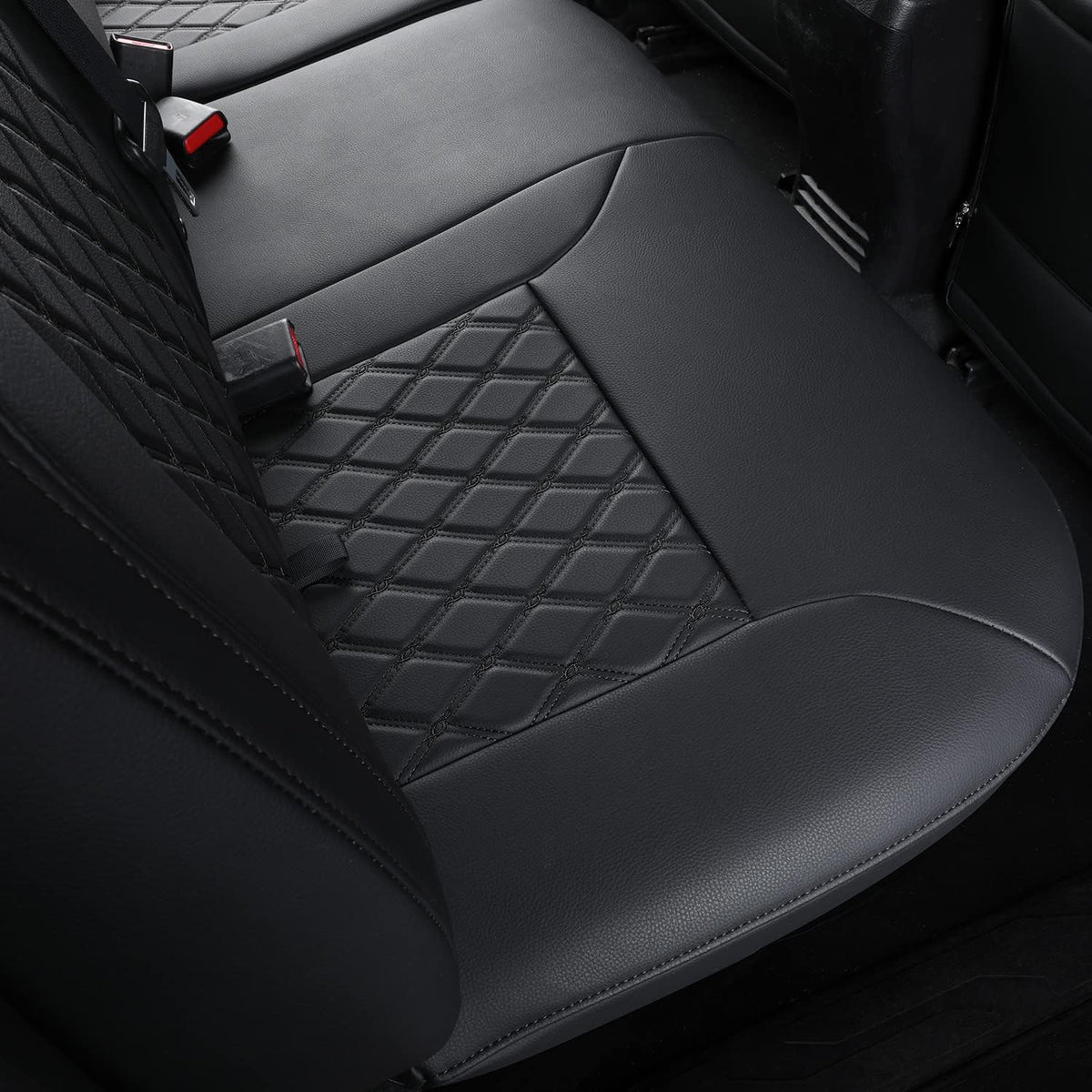 Tacoma Full-Set Seat Covers Fit Tacoma 2016 2017 2018 2019 2020 2021 2022 2023 Double/Crew Cab Only, with Faux Leather