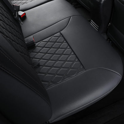 Tacoma Full-Set Seat Covers Fit Tacoma 2016 2017 2018 2019 2020 2021 2022 2023 Double/Crew Cab Only, with Faux Leather
