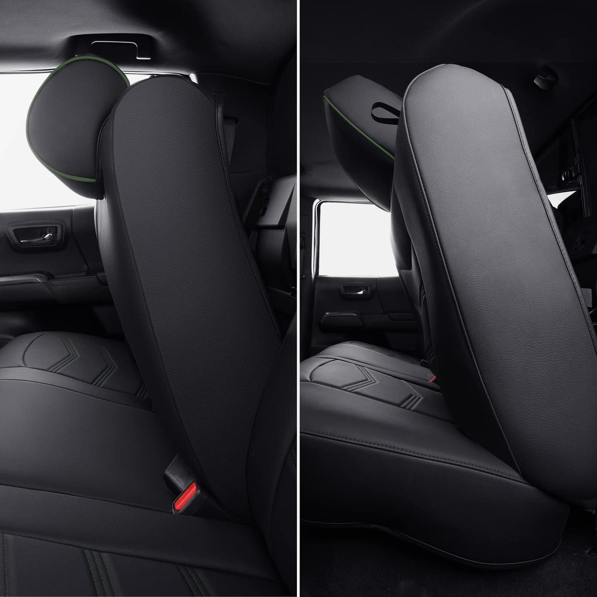 2005-2023 Tacoma Seat Covers Full Set Waterproof leather for Tacoma Double/Crew Cab SR SR5 TRD Sport TRD Off-Road PreRunner Trims, with Waterproof Faux Leather All-enveloping, four seasons general, wear-resistant and scratch-resistant