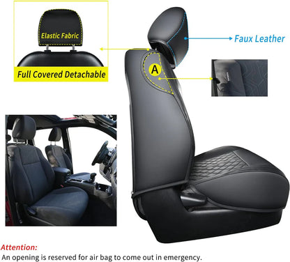Tacoma Seat Covers Fit for 2016-2023 Tacoma Crew Cab/Double Cab with Water Proof Faux Leather