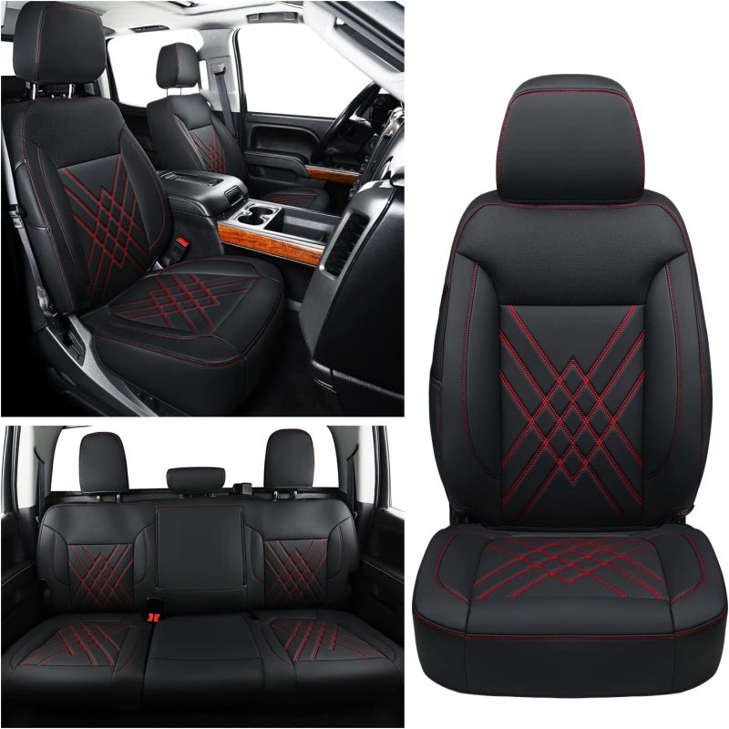 2007-2024 Silverado seat covers Custom&Sierra 1500 2500 3500HD Trucks leather CustomSeat Covers Cars Pickups Full Set, Fit Trims Like LT,LTZ,RST