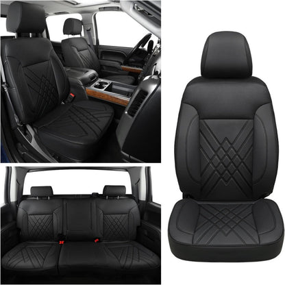 2007-2024 Silverado seat covers Custom&Sierra 1500 2500 3500HD Trucks leather CustomSeat Covers Cars Pickups Full Set, Fit Trims Like LT,LTZ,RST