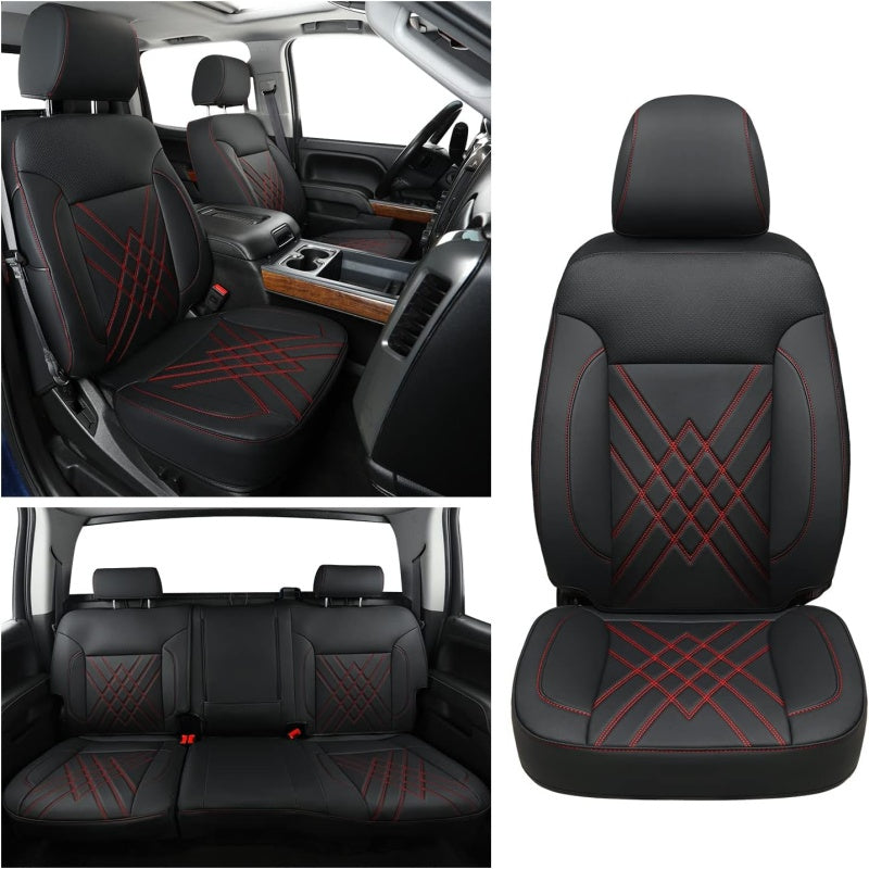 2007-2024 Silverado seat covers Custom&Sierra 1500 2500 3500HD Trucks leather CustomSeat Covers Cars Pickups Full Set, Fit Trims Like LT,LTZ,RST