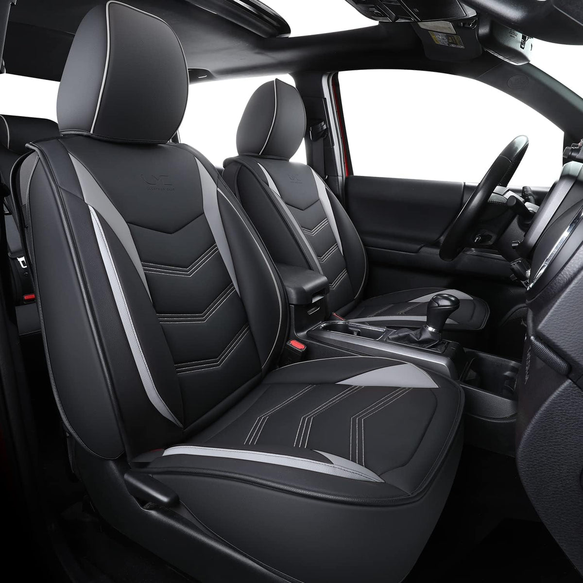 2005-2023 Tacoma Seat Covers Full Set Waterproof leather for Tacoma Double/Crew Cab SR SR5 TRD Sport TRD Off-Road PreRunner Trims, with Waterproof Faux Leather All-enveloping, four seasons general, wear-resistant and scratch-resistant
