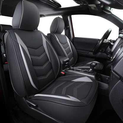 2005-2023 Tacoma Seat Covers Full Set Waterproof leather for Tacoma Double/Crew Cab SR SR5 TRD Sport TRD Off-Road PreRunner Trims, with Waterproof Faux Leather All-enveloping, four seasons general, wear-resistant and scratch-resistant
