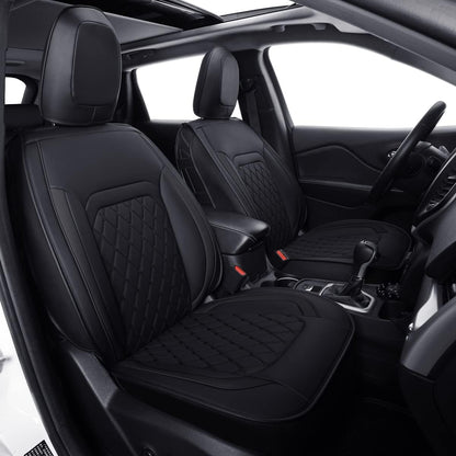 Jeep Cherokee Seat Covers fit for 2014-2023 Jeep Cherokee with Faux Leather All seasons are good Resist claw marks seat covers