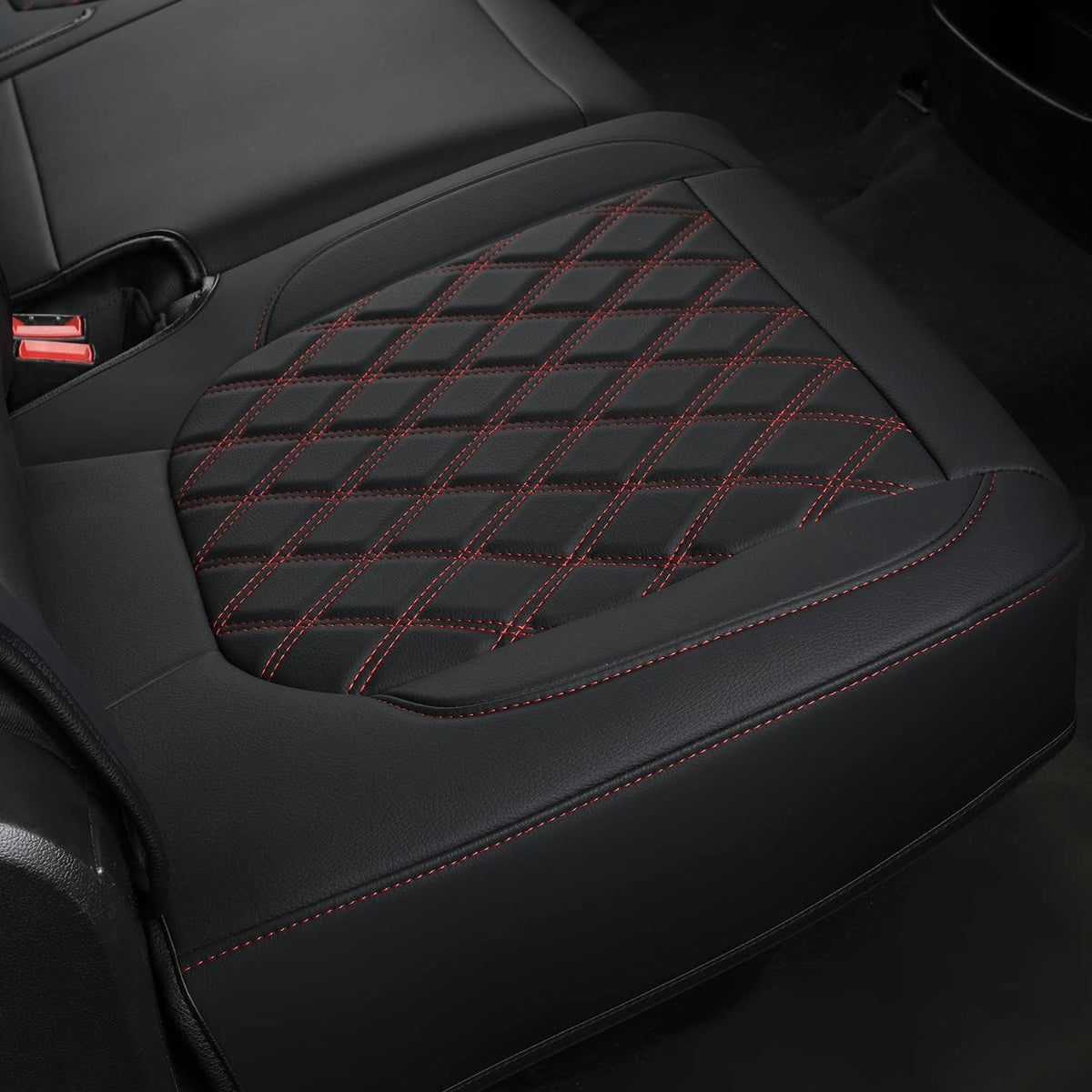 Silverado Seat Covers Full Set with Faux Leather, for 2014-2024 Chevy Silverado GMC Sierra 1500, 2020-2023 Silverado Sierra 2500HD 3500HD Crew Cab