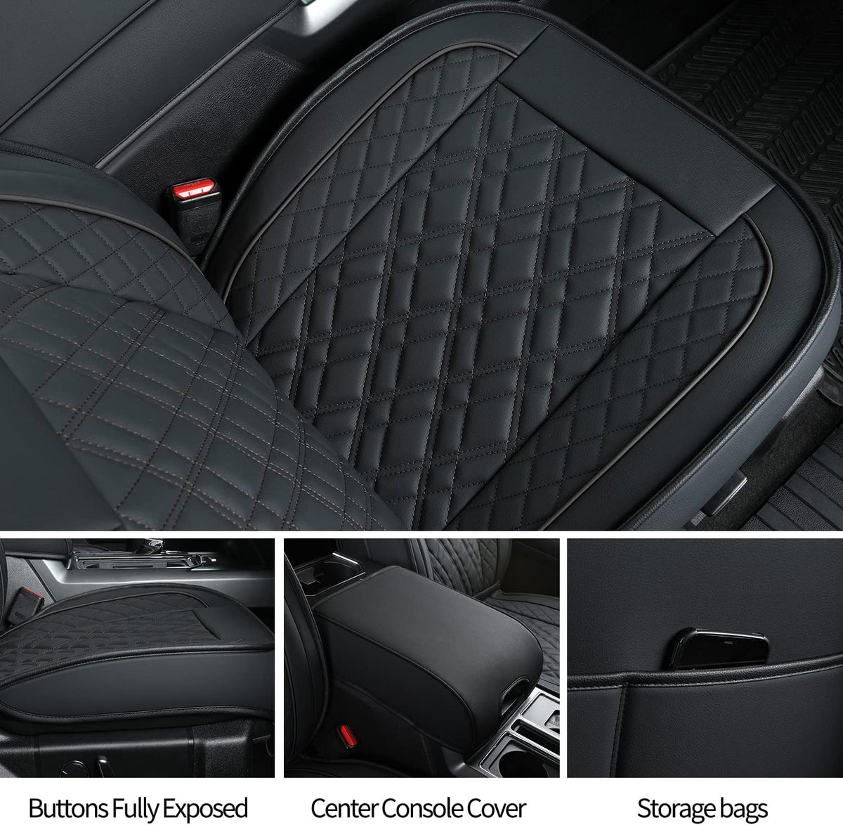 Ford F150 seat covers Fit 2009-2024 F150 SuperCrew and 2017-2024 F250 F350 Crew Cab  With armrest box cushion, all seasons, waterproof leather cushions