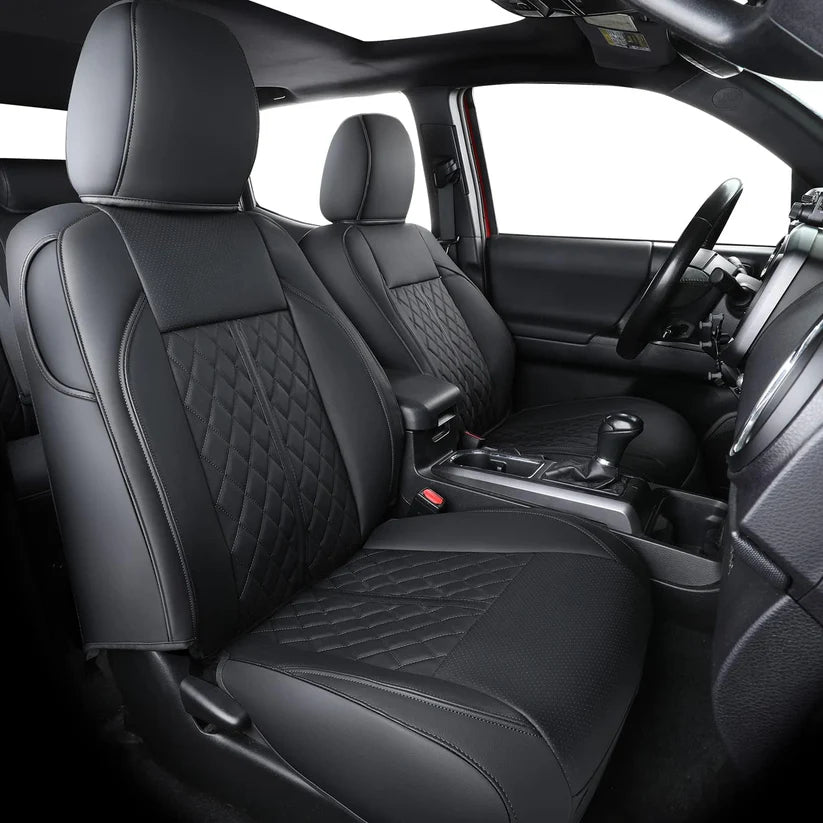 Tacoma Seat Covers Fit for 2016-2023 Tacoma Crew Cab/Double Cab with Water Proof Faux Leather