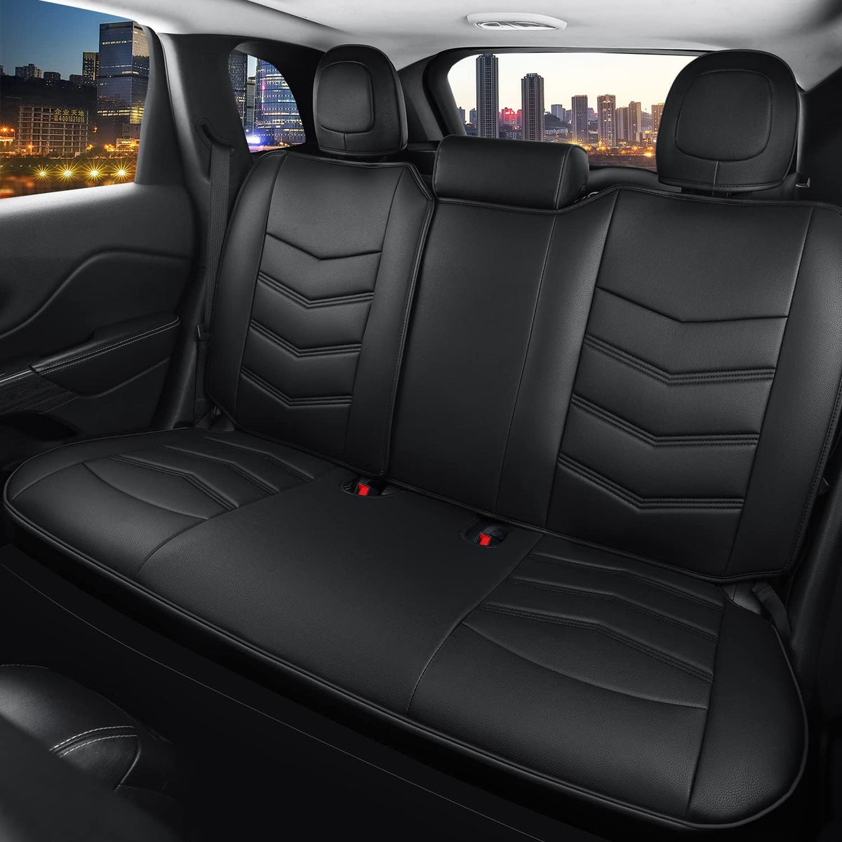 Jeep Cherokee Custom Seat Covers Fit 2014 2015 2016 2017 2018 2019 2020 2021 2022 2023 2024 years Cushions with Waterproof Faux Leather Car Accessories