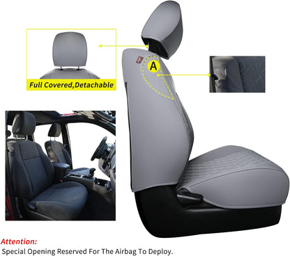 Tacoma Full-Set Seat Covers Fit Tacoma 2016 2017 2018 2019 2020 2021 2022 2023 Double/Crew Cab Only, with Faux Leather
