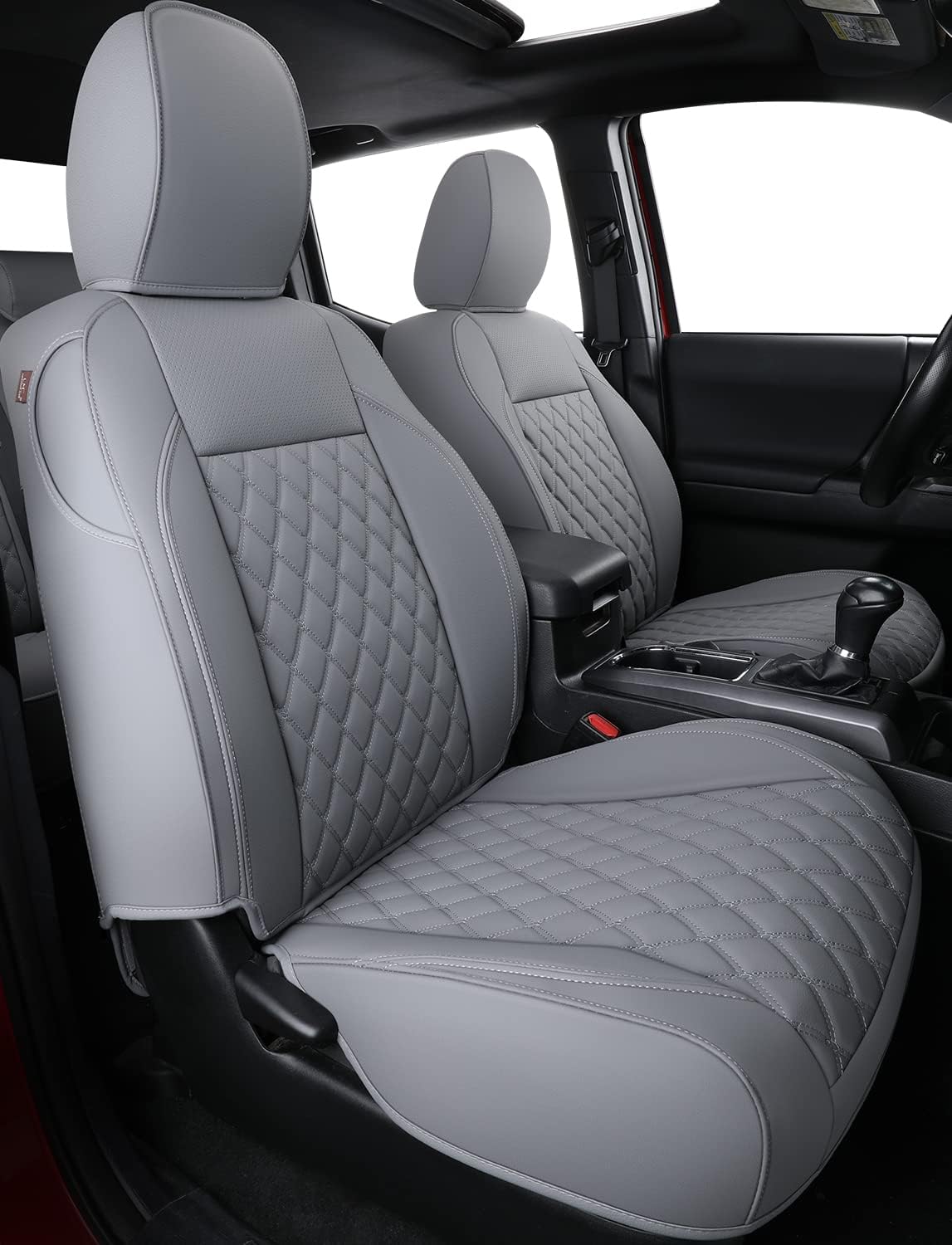 Tacoma Full-Set Seat Covers Fit Tacoma 2016 2017 2018 2019 2020 2021 2022 2023 Double/Crew Cab Only, with Faux Leather