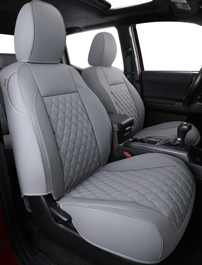 Tacoma Full-Set Seat Covers Fit Tacoma 2016 2017 2018 2019 2020 2021 2022 2023 Double/Crew Cab Only, with Faux Leather