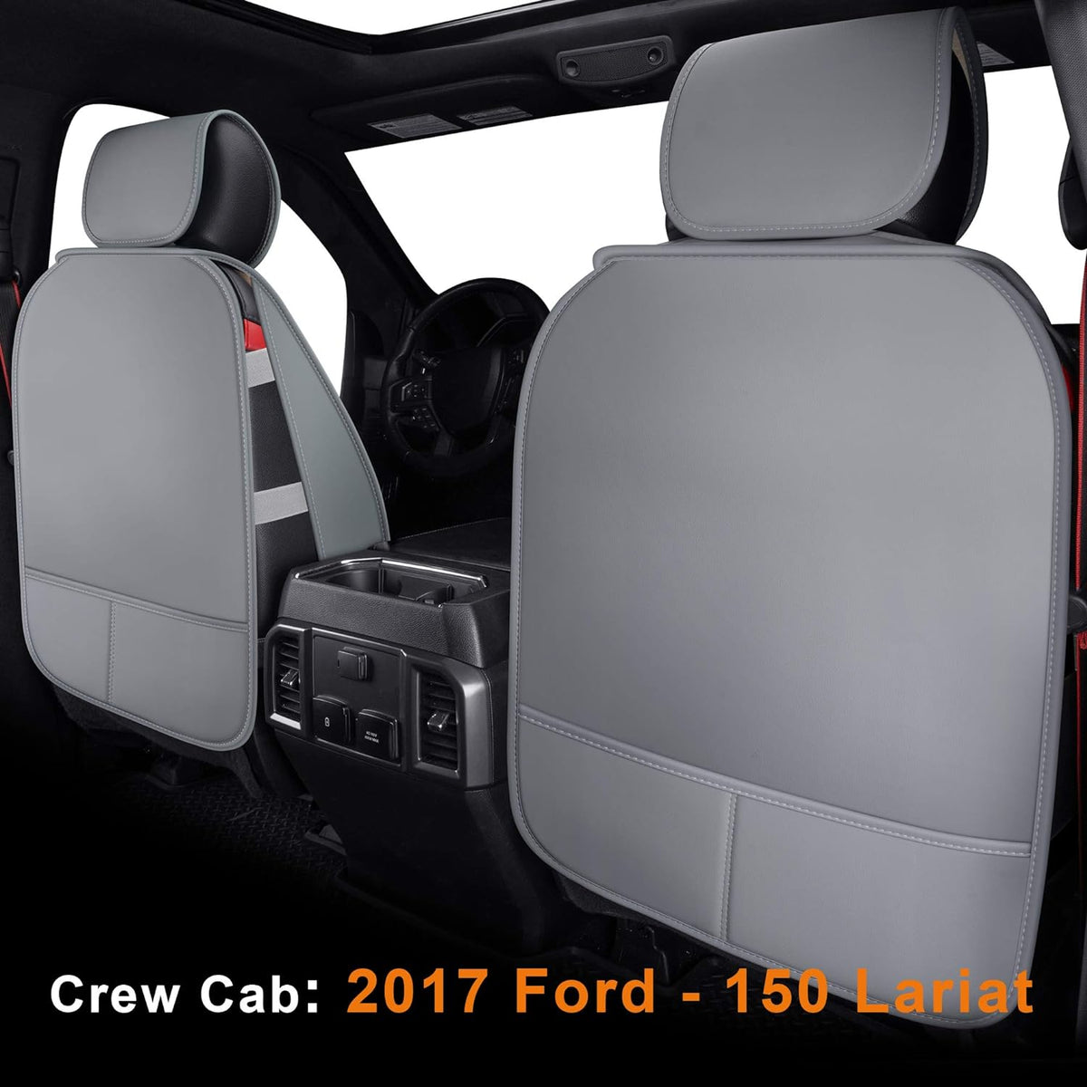 Seat Covers fit for Ford F150 Crew Cab from 2015 to 2024 and fit for F250 F350 F450 Crew Cab from 2017 to 2024 with Faux Leather