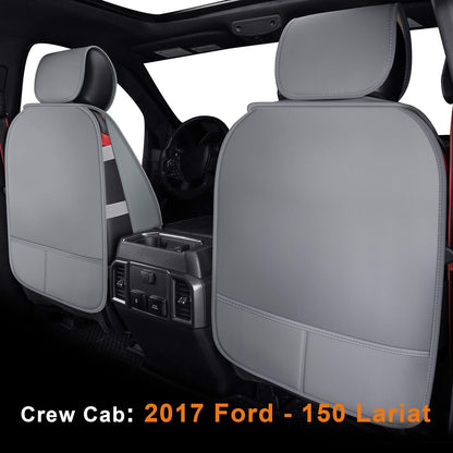 Seat Covers fit for Ford F150 Crew Cab from 2015 to 2024 and fit for F250 F350 F450 Crew Cab from 2017 to 2024 with Faux Leather