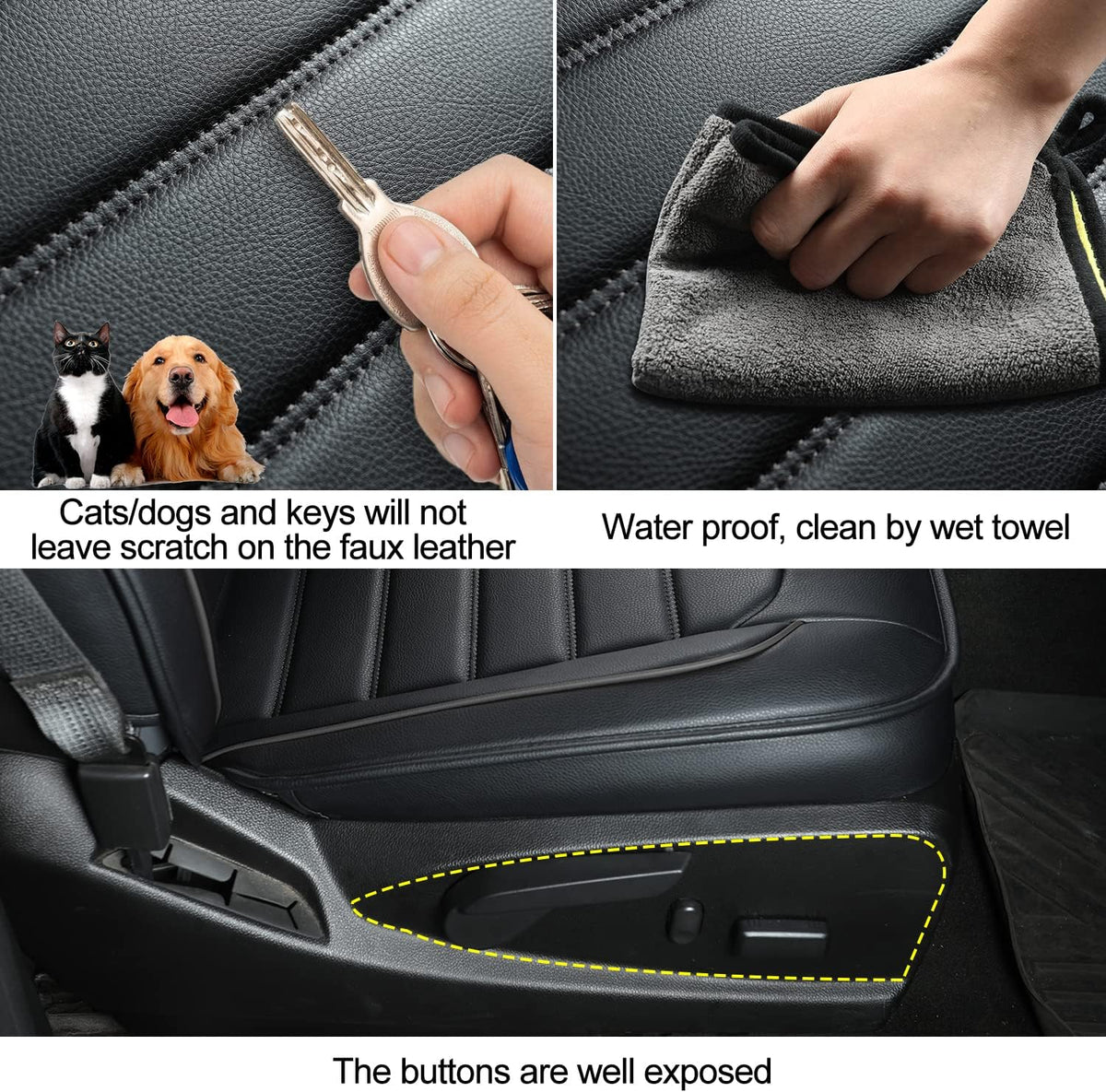 Colorado Seat Covers suitable for Chevrolet 2015-2022 Colorado cab Z71 LT ZR2 work truck and 2015-2024 GMC Canyon fully enclosed seat cover with waterproof faux leather