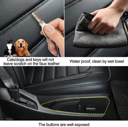 Colorado Seat Covers suitable for Chevrolet 2015-2022 Colorado cab Z71 LT ZR2 work truck and 2015-2024 GMC Canyon fully enclosed seat cover with waterproof faux leather
