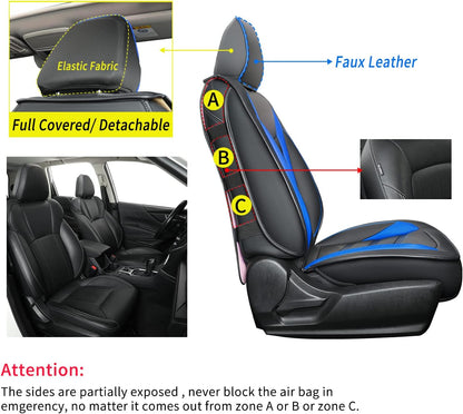 Subaru Seat Forester/Outback Covers Full Set, fit for 2014-2024 Subaru Forester Outback Sport Limited Touring Platinum with Water Proof Faux Leather Versatile, comfortable leather for all seasons