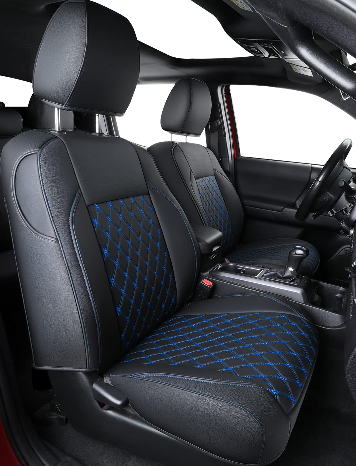 Tacoma Full-Set Seat Covers Fit Tacoma 2016 2017 2018 2019 2020 2021 2022 2023 Double/Crew Cab Only, with Faux Leather
