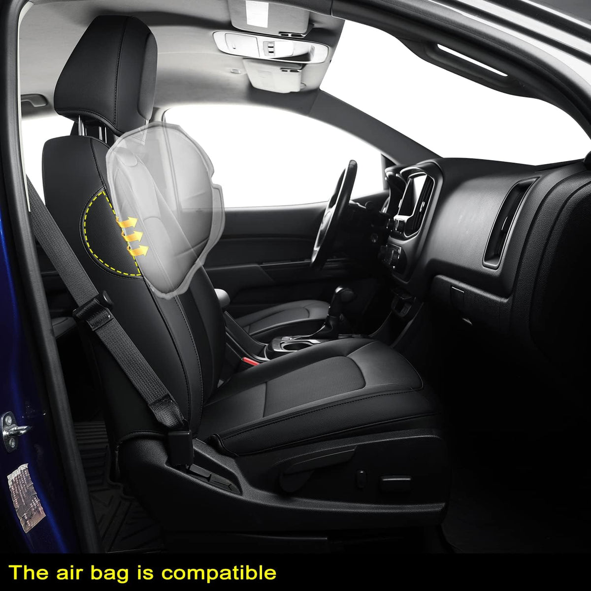 Chevy Colorado Seat Covers Full Set,fit for 2015-2022 Colorado Crew Cab Z71 LT ZR2 Work Truck with Water Proof Faux Leather