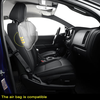 Chevy Colorado Seat Covers Full Set,fit for 2015-2022 Colorado Crew Cab Z71 LT ZR2 Work Truck with Water Proof Faux Leather