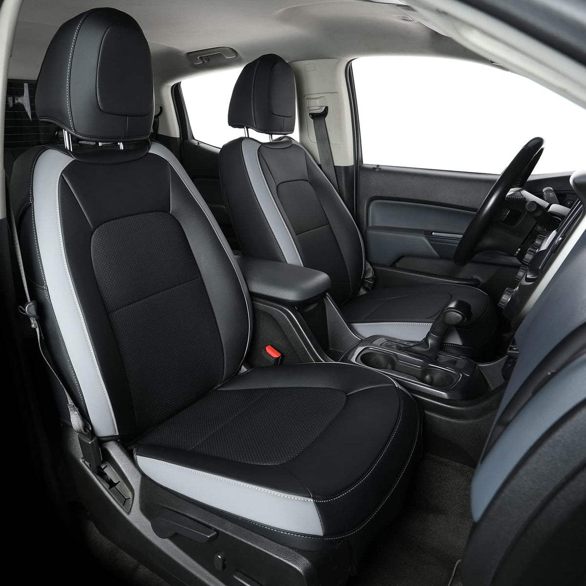 Chevy Colorado Seat Covers Full Set,fit for 2015-2022 Colorado Crew Cab Z71 LT ZR2 Work Truck with Water Proof Faux Leather
