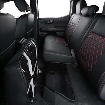 Tacoma Full-Set Seat Covers Fit Tacoma 2016 2017 2018 2019 2020 2021 2022 2023 Double/Crew Cab Only, with Faux Leather