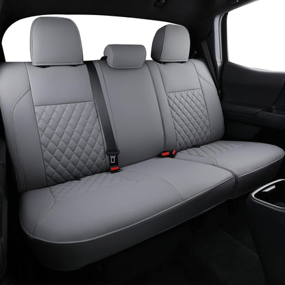 Tacoma Full-Set Seat Covers Fit Tacoma 2016 2017 2018 2019 2020 2021 2022 2023 Double/Crew Cab Only, with Faux Leather