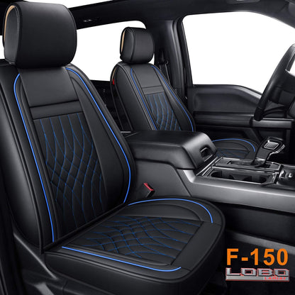 Seat Covers fit for Ford F150 Crew Cab from 2015 to 2024 and fit for F250 F350 F450 Crew Cab from 2017 to 2024 with Faux Leather
