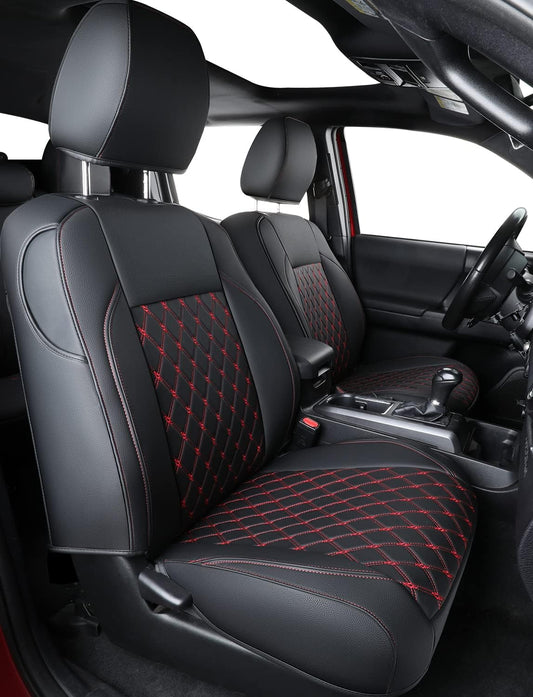 Tacoma Full-Set Seat Covers Fit Tacoma 2016 2017 2018 2019 2020 2021 2022 2023 Double/Crew Cab Only, with Faux Leather