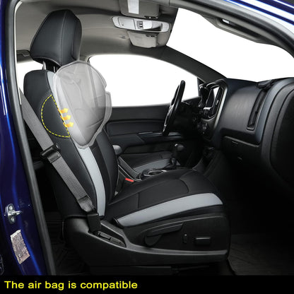 Chevy Colorado Seat Covers Full Set,fit for 2015-2022 Colorado Crew Cab Z71 LT ZR2 Work Truck with Water Proof Faux Leather