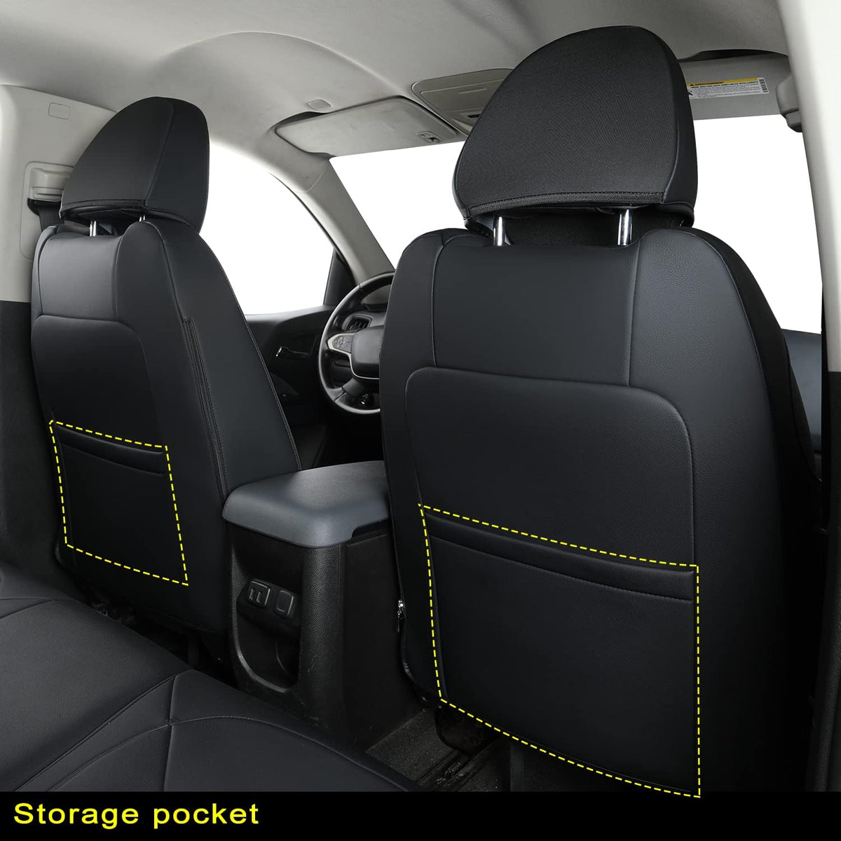 Chevy Colorado Seat Covers Full Set,fit for 2015-2022 Colorado Crew Cab Z71 LT ZR2 Work Truck with Water Proof Faux Leather