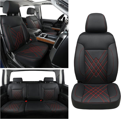 Chevy Sliverado Leather truck Seat  Covers 2014-2018 For1500&2500&3500HD Custom-made all-enveloped, all-season, waterproof leather