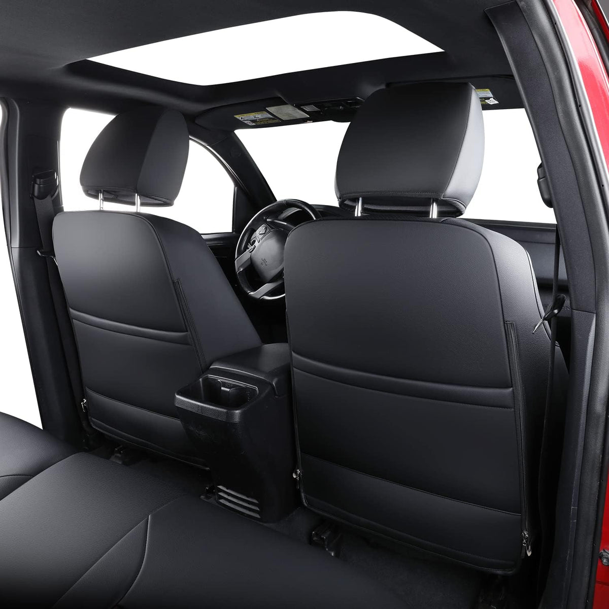 Tacoma Full-Set Seat Covers Fit Tacoma 2016 2017 2018 2019 2020 2021 2022 2023 Double/Crew Cab Only, with Faux Leather